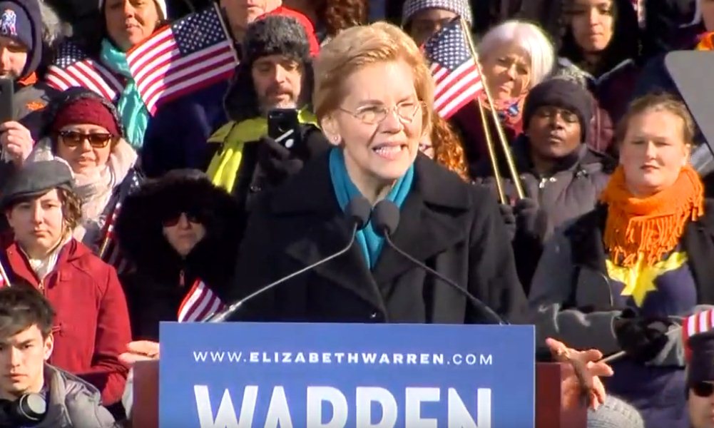 Elizabeth Warren lanza formalmente su candidatura presidencial.