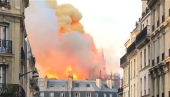 Catedral de Notre-Dam envuelta en llamas