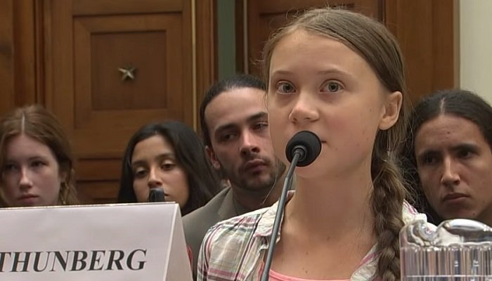 Greta Thunberg habla al Congreso de Estados Unidos.